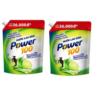 Nước lau sàn POWER100 Tinh dầu Chanh Sả - Túi 3.2kg
