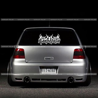 Decal dán kính ô tô “KEEP CALM” phong cách lửa – Chất chơi, cá tính (TC.015)