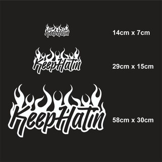 Decal dán kính ô tô “KEEP CALM” phong cách lửa – Chất chơi, cá tính (TC.015)