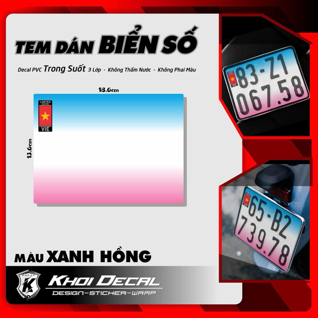 Tem trang trí bảng số xe máy cao cấp