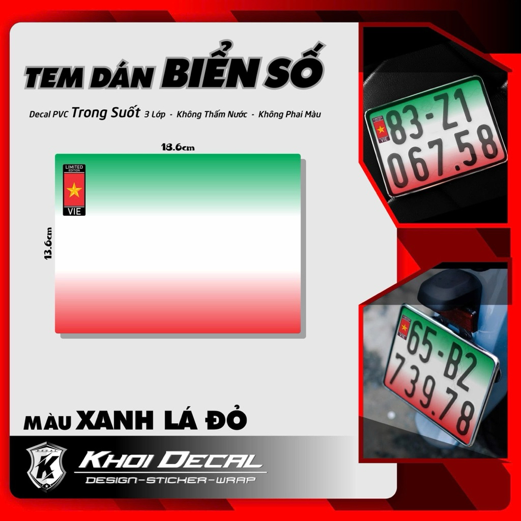 Tem trang trí bảng số xe máy cao cấp