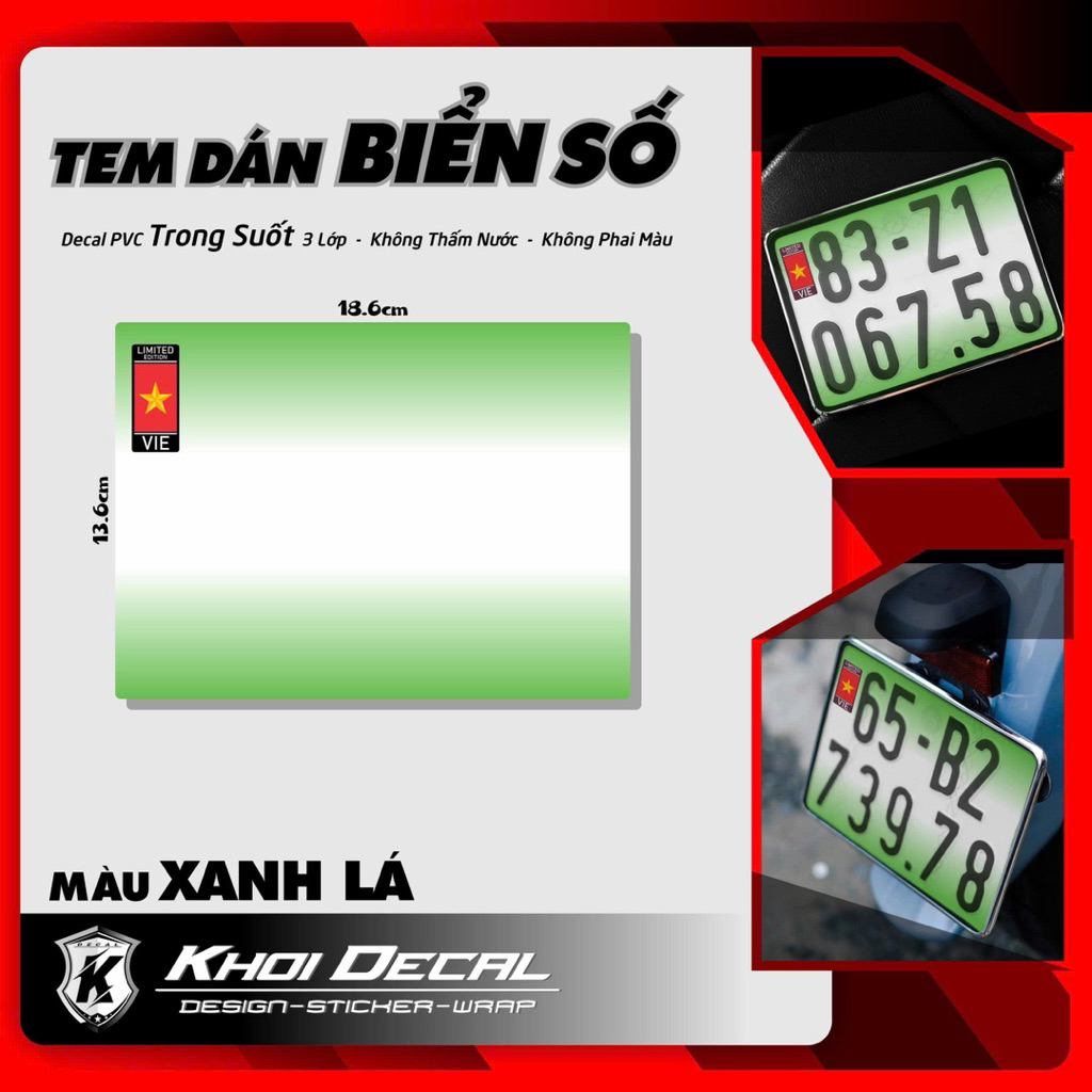 Tem trang trí bảng số xe máy cao cấp