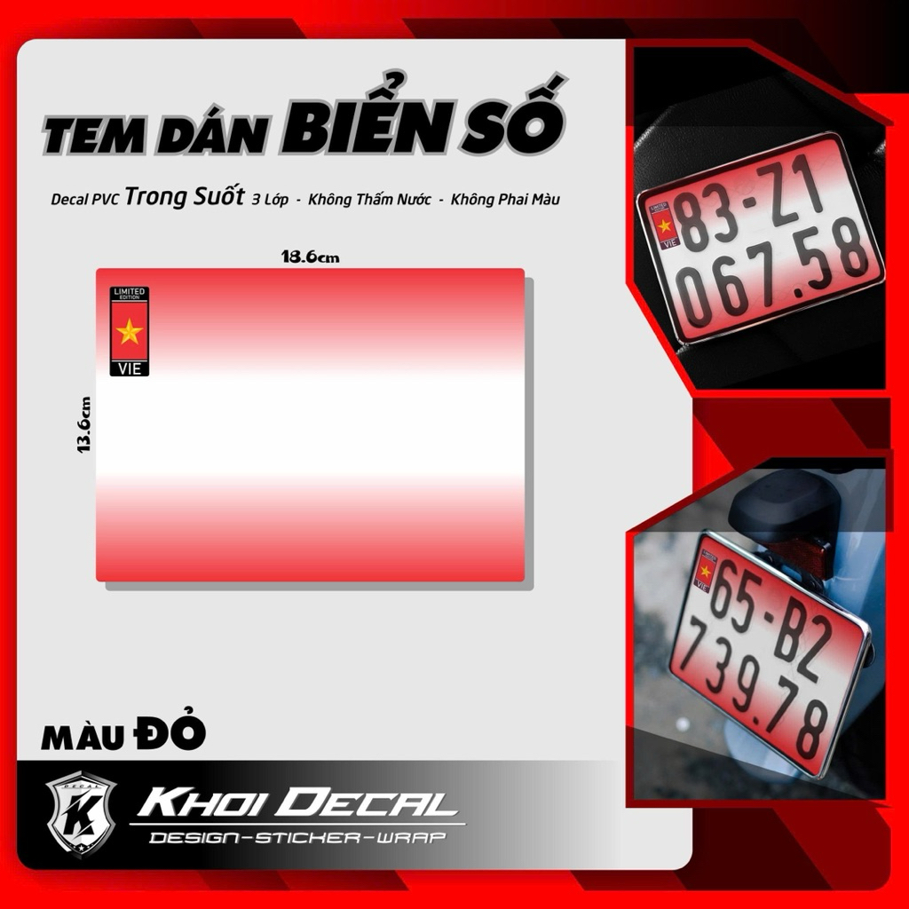 Tem trang trí bảng số xe máy cao cấp
