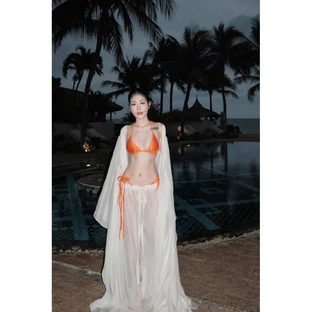 617 - Set Áo Choàng Kèm Quần Đi Biển Nữ ( Không Kèm Bikini ) | BigBuy360 - bigbuy360.vn