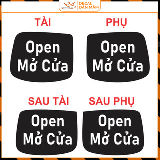 Tem dán hướng dẫn mở cửa LIMO “Open Mở Cửa” – Rõ ràng, chuyên nghiệp, dễ sử dụng