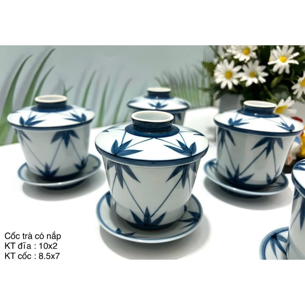 (Ảnh thật) Set chén trà có nắp truyền thống/Gốm Nhật 2hand/Gốm Nhật hàng tuyển