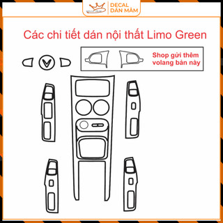 Tem dán nội thất Vinfast MPV7, Limo Green, decal PVC 3 lớp không thấm nước, độ bám cao