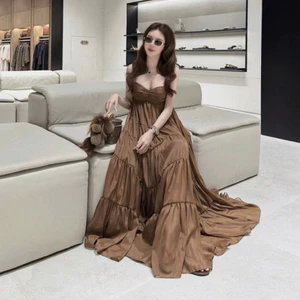 “Ines dress” Đầm babydoll 2S dáng dài xoè tầng , chất voan mềm rũ bay bổng - bầu bí mang thoải mái • MIU.STUDIO