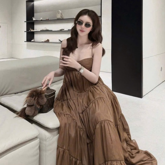 “Ines dress” Đầm babydoll 2S dáng dài xoè tầng , chất voan mềm rũ bay bổng - bầu bí mang thoải mái • MIU.STUDIO