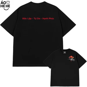 Áo Thun Con Cò Việt Nam V2 Độc Lập Tự Do Hạnh Phúc, Áo Quốc Khánh Form Rộng Cotton 230gsm In Theo Yêu Cầu