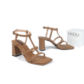 [BST NHÃ] Sandal Cao Gót 7P Đế Vuông Quai Ngang 3 Dây LAURA HADU M7159 Da Vân Siêu Bền BH 12T