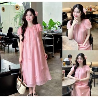 Váy bầu tết tơ thiết kế độc đáo YOARI chất liệu tơ mềm mại thoải mái phù hợp cho mùa hè