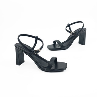 [BST NHÃ] Giày Cao Gót 9P Quai Ngang Sandal Đế Vuông KATLYN HADU M985 Da PU Cao Cấp BH 12T
