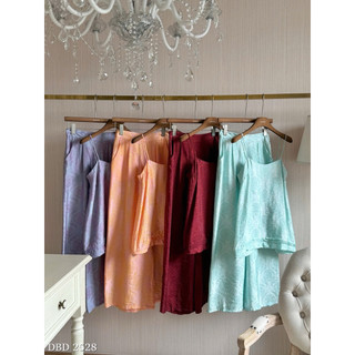Set Tơ Tằm Áo 2 Dây Mix Quần Suông