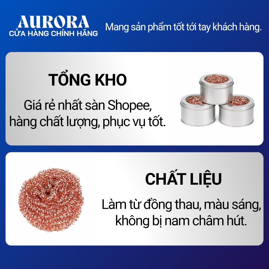 Bùi nhùi đồng làm sạch mũi hàn, mỏ hàn - hộp 50g