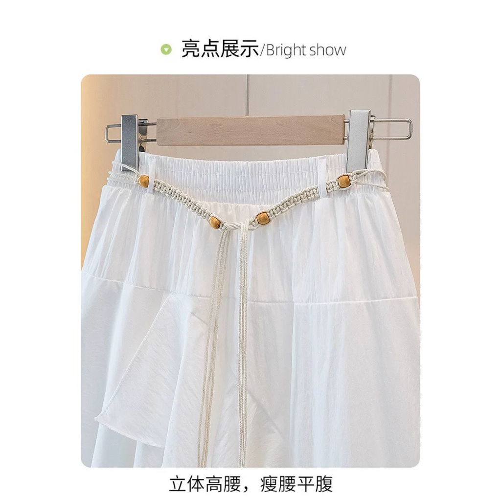 QCCC_L1 [ mã mới ] Váy tầng bất đối xứng kèm dây đai , ảnh thật ở cuối