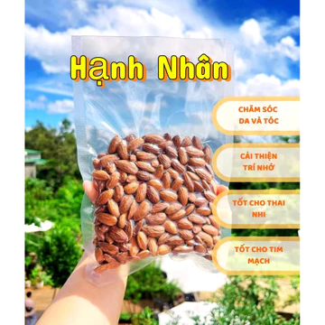 500Gr Hạnh Nhân Sống Nguyên Hạt - Hạnh Nhân Rang Bơ Nhập Khẩu Dùng Để Nấu Sữa Làm Granola