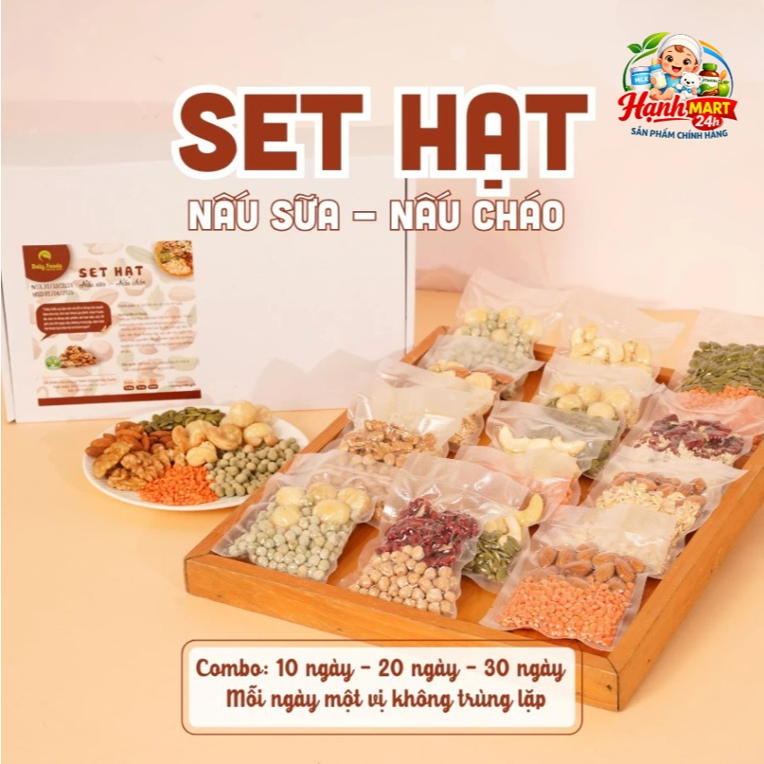 Set Mix Các Loại Hạt Dinh Dưỡng Làm Sữa Hạt, Nấu Cháo BalyFoods,Set Hạt Mix Sẵn Gói Tiện Lợi 10 Gói