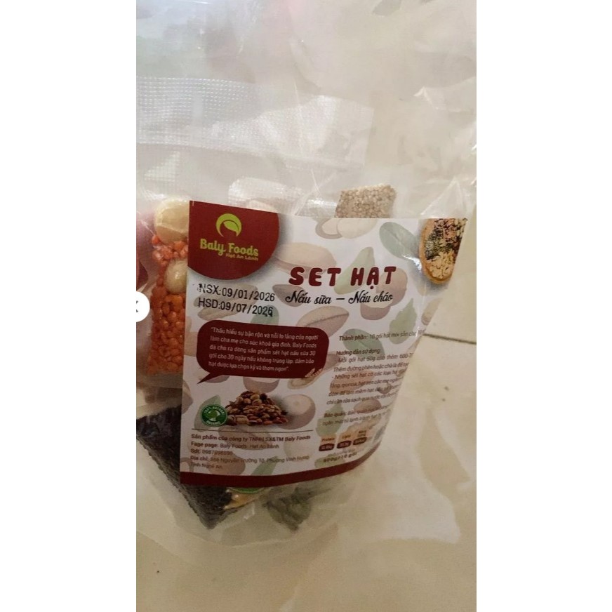 Set Mix Các Loại Hạt Dinh Dưỡng Làm Sữa Hạt, Nấu Cháo BalyFoods,Set Hạt Mix Sẵn Gói Tiện Lợi 10 Gói