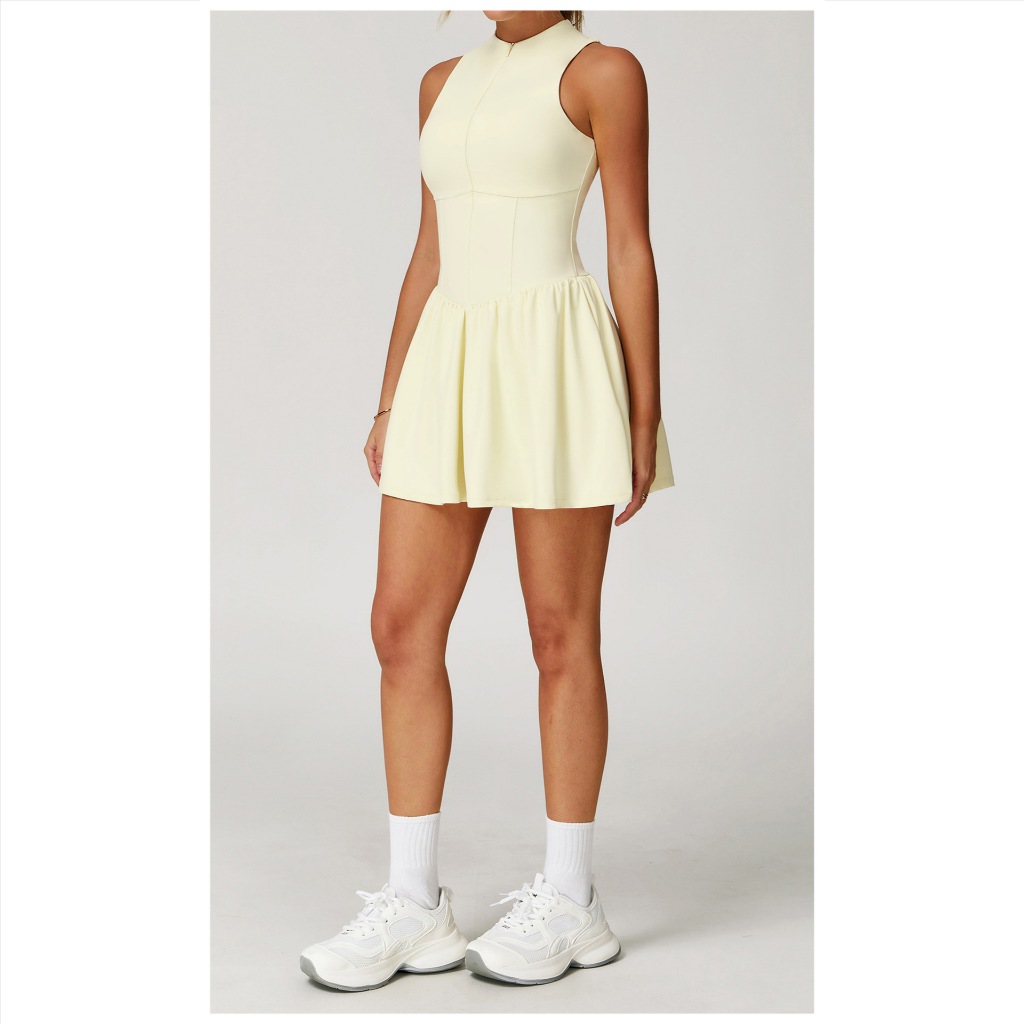 [Hoppe Fumeng] Váy Tennis Nữ Chống Hở Có Đệm Ngực Tích Hợp Dáng Thể Thao Chuyên Nghiệp