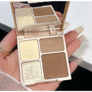 Bảng tạo khối phấn bắt sáng MugeLeen 3D 4 màu tự nhiên