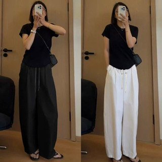 [Nhà Moom] Quần kaki dài ống rộng cho Bầu mặc được Trước và Sau Sinh, có dây rút điều chỉnh bụng