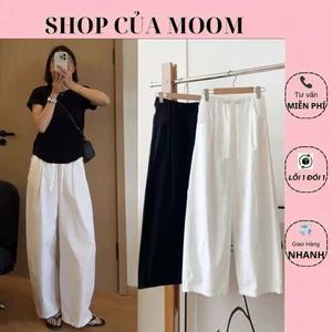 Quần kaki dài ống rộng cho Bầu mặc được Trước và Sau Sinh, có dây rút điều chỉnh bụng