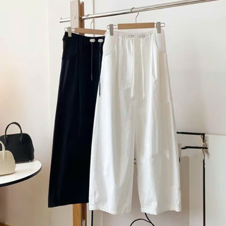 [Nhà Moom] Quần kaki dài ống rộng cho Bầu mặc được Trước và Sau Sinh, có dây rút điều chỉnh bụng
