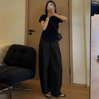 [Nhà Moom] Quần kaki dài ống rộng cho Bầu mặc được Trước và Sau Sinh, có dây rút điều chỉnh bụng