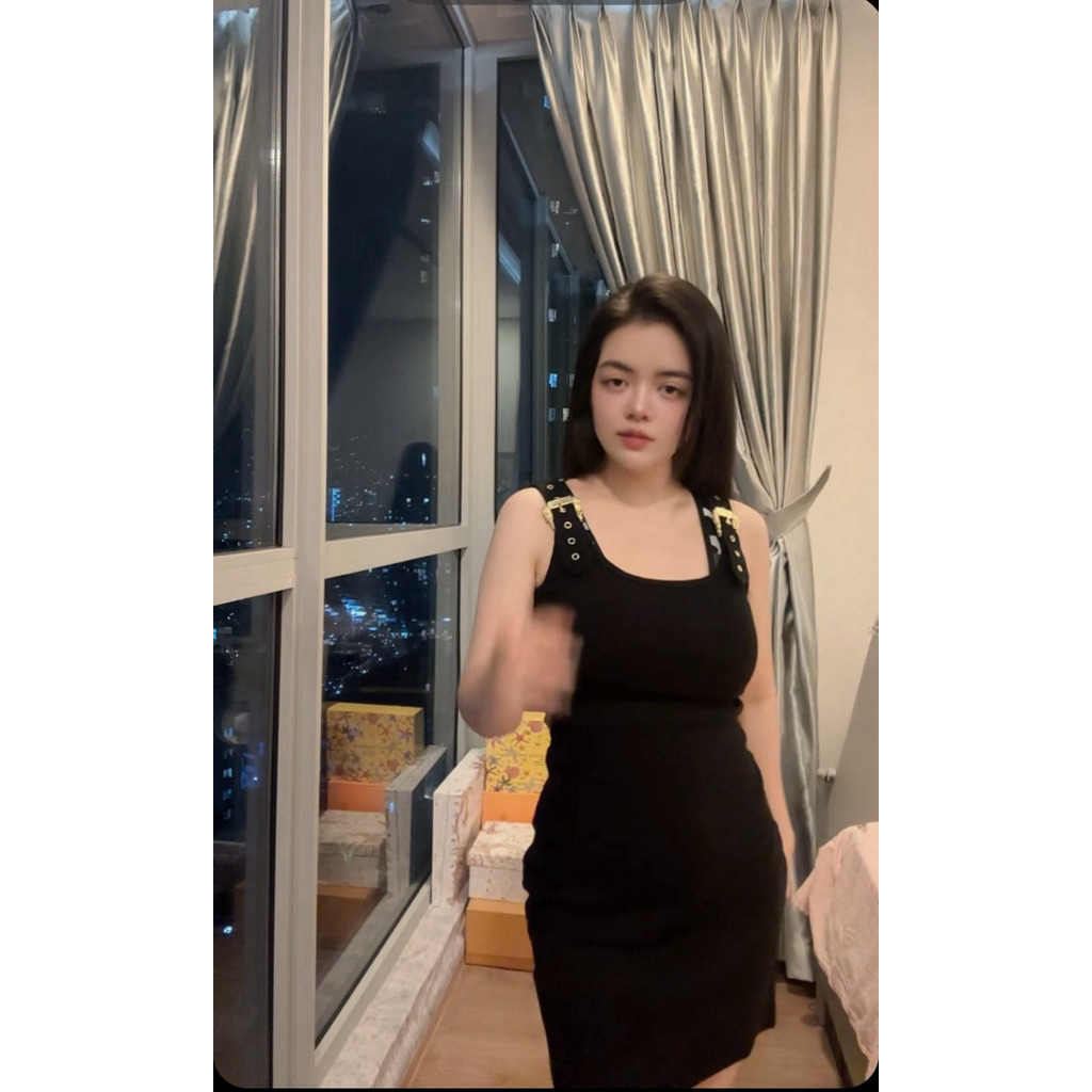 Đầm ôm body Versace đen nhiều kiểu
