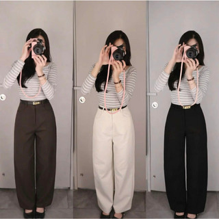 Quần KAKI Nhật Ống Rộng ELEGANTE Siêu Dày Dặn Không Phai Không Nhăn Nhúm Che Khuyết Điểm Đôi Chân Cực Tốt