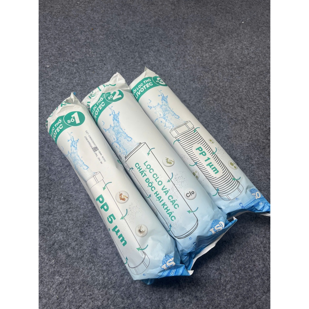 Combo Lõi Lọc Nước 123 Karofi Livotec (Thêm 1 Đến 2 Lõi Số 1) Có Serial Chính Hãng Thay Thế Được Cho Cốc Lọc 10Inch