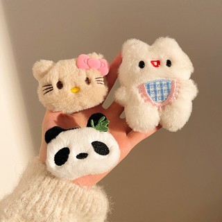 TẶNG CHARM Charm đeo túi hình gấu đeo kính xinh chất liệu lông cừu chống bụi bẩn, chống nước móc khoá treo túi
