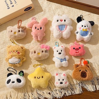 TẶNG CHARM Charm đeo túi hình gấu đeo kính xinh chất liệu lông cừu chống bụi bẩn, chống nước móc khoá treo túi