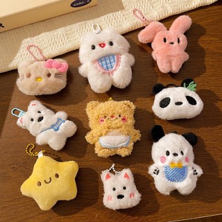TẶNG CHARM Charm đeo túi hình gấu đeo kính xinh chất liệu lông cừu chống bụi bẩn, chống nước móc khoá treo túi