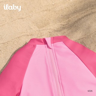 [TẶNG TÚI] Bộ đồ bơi bé gái dài tay ILABY HCM họa tiết nàng tiên cá chất liệu thun lạnh co giãn chống nắng [4026]