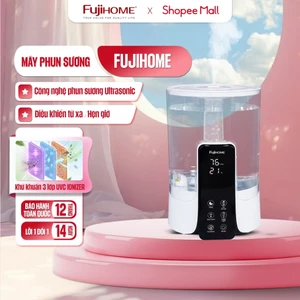 Máy phun sương tạo ẩm 6L FUJIHOME Nhập khẩu, máy khuếch tán xông tinh dầu bù ẩm diệt khuẩn UV tạo ion âm