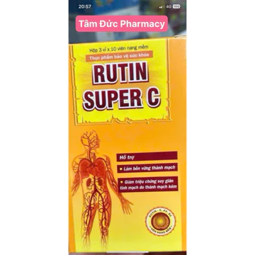 Rutin super C làm bền thành mạch, giảm suy tĩnh mạch hộp 30 viên