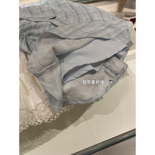 𝐏𝐡𝐢𝐞𝐧 𝐖𝐆𝐖𝐄 | (Sẵn) w9136 Áo sát Nách Kẻ Caro Chéo Màu Xanh Da Trời Nhún Eo