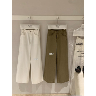 𝐏𝐡𝐢𝐞𝐧 𝐖𝐆𝐖𝐄 | (Sẵn) w9145 Quần Jean Trơn Ống Suông Rộng 2 Màu Basic