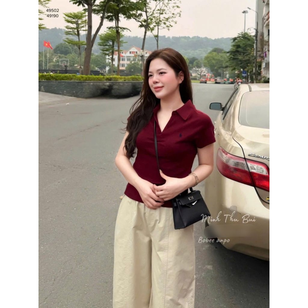 [𝑯𝒂 𝑨𝒏𝒉] Áo Polo Cộc  Tang Ngựa Cổ V QCL1