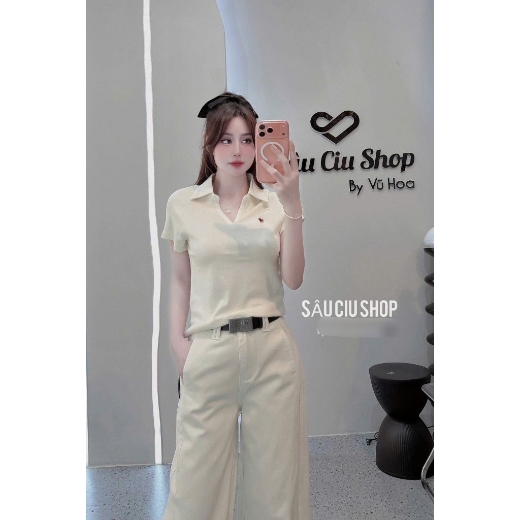 [𝑯𝒂 𝑨𝒏𝒉] Áo Polo Cộc  Tang Ngựa Cổ V QCL1