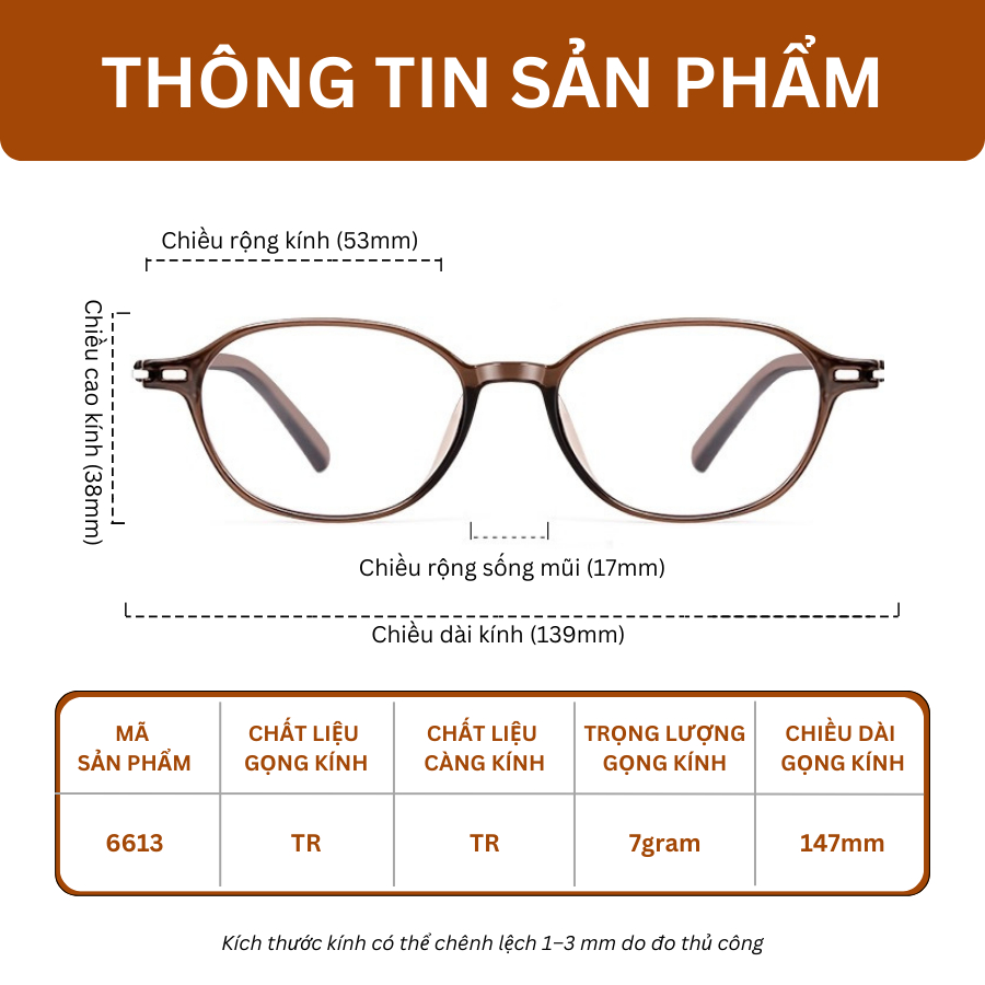 Kính Cận Gọng Oval MOCO Gọng Dẻo Nhẹ, Chống Ánh Sáng Xanh Bảo Vệ Mắt Phù Hợp Đi Học Đi Làm 6613