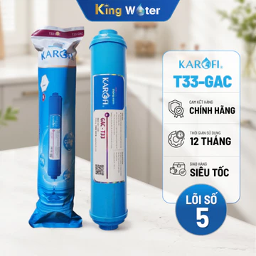 [HỎA TỐC] Lõi Lọc T33-GAC KAROFI - Lõi Chức Năng Số 5 Than Hoạt Tính - Loại Bỏ Màu, Mùi, Tạo Vị Ngọt