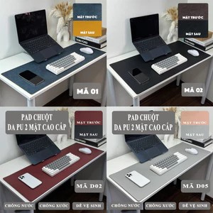 DeskPad Da PU 2 Mặt Cao Cấp Kích Thước Lớn - Chống Nước 100% - Chống Xước - Dễ Vệ Sinh