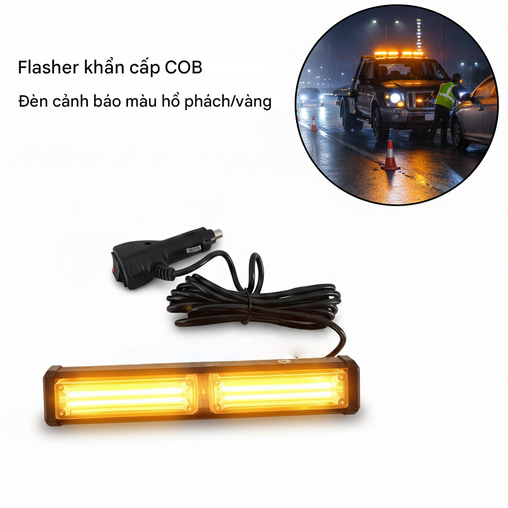 Đèn LED Chớp Nhiều Chế Độ - Đèn Xe Ưu Tiên Cảnh Báo Khẩn Cấp - Thanh LED COB 12V-36V Siêu Sáng