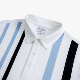 [T7_SALE 20%_HT] Áo Polo Trắng Thiết Kế Đường Kẻ Sọc 1APCS645TRK Biluxury Cao Cấp Kháng Khuẩn Bền Màu