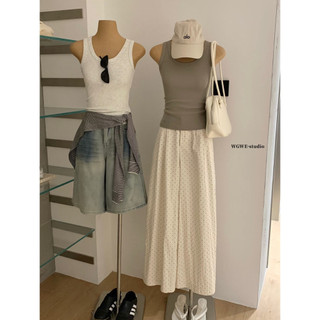 𝐏𝐡𝐢𝐞𝐧 𝐖𝐆𝐖𝐄 | w9219 Áo 3 Lỗ Len Tăm Ôm Body 5 Màu Trơn