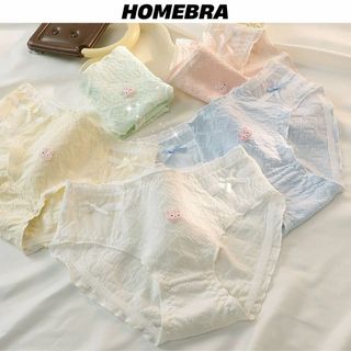 Quần lót nữ cotton cao cấp viền ren xinh phối lưới đính nơ đáng yêu cạp vừa ôm mông quyến rũ L2861