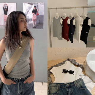 𝐏𝐡𝐢𝐞𝐧 𝐖𝐆𝐖𝐄 | (Sẵn) w9069 Áo Sát Nách Cổ Tròn Ôm Vừa Vặn Trơn